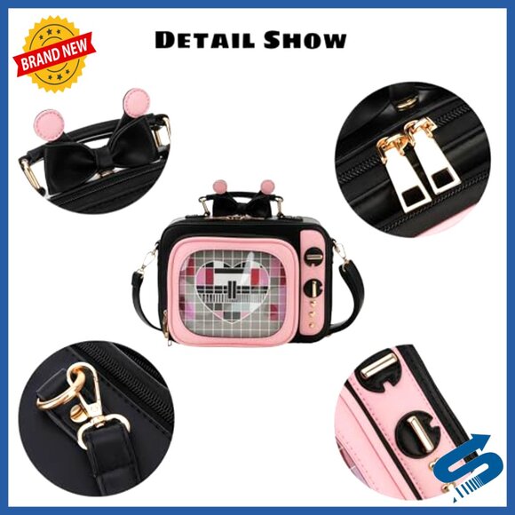 Retro TV Pin Display Backpack with 3 Inserts, Adjustable Strap main image 4